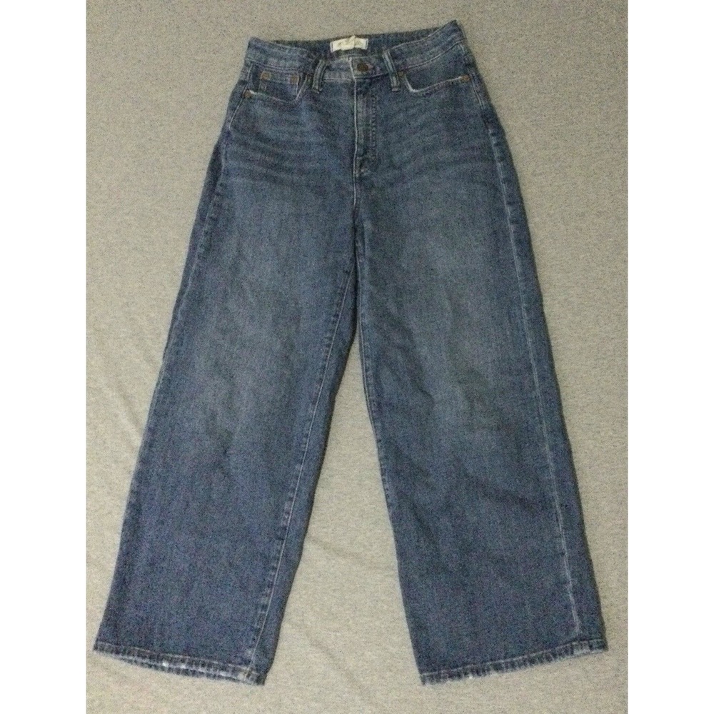 MADEWELL Wide jeans womens SZ 26 BLUE DENIM JEANS curvy slim wide leg